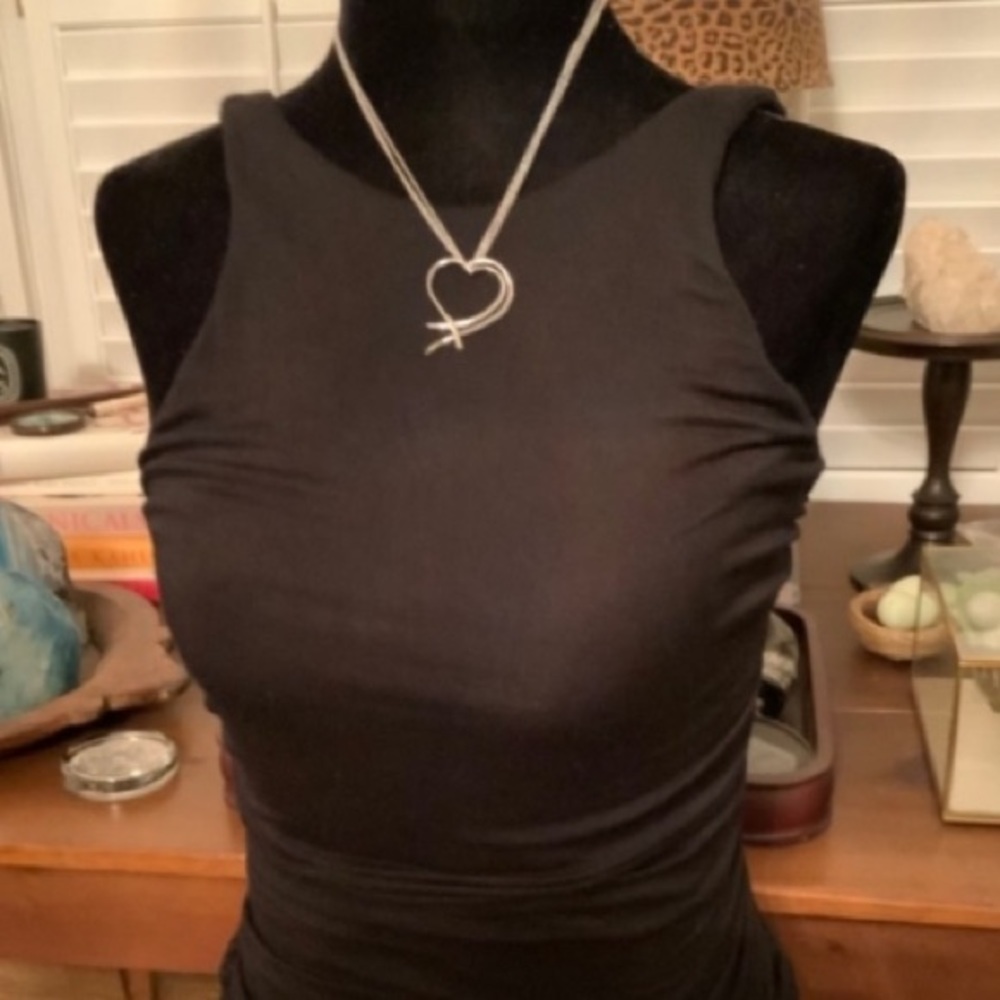 White Gold Unique Heart Necklace ❤️ - Picture 9 of 12
